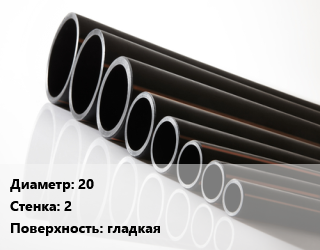 Труба полиэтиленовая 20х2 ПНД для кабеля гладкая, м, черная цена от 40.56 сом / м, где купить, условия доставки в Оше и Ошской области